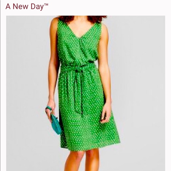 a new day green polka dot dress 3X main image 0